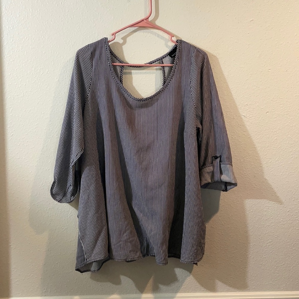 Torrid Open Back Striped Top